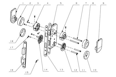 MG1813 Push Pull Mortise Lock
