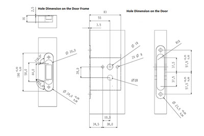 MG3813 Push Pull Mortise Lock