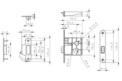 MG3814 Push Pull Mortise Lock