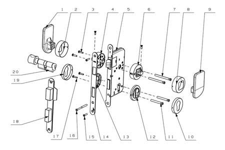 MG1814 Push Pull Mortise Lock