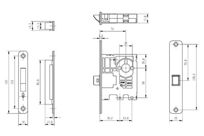 MG4811 Push Pull Mortise Lock