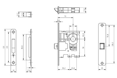 MG4812 Push Pull Mortise Lock
