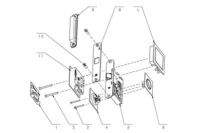 MG4812 Push Pull Mortise Lock
