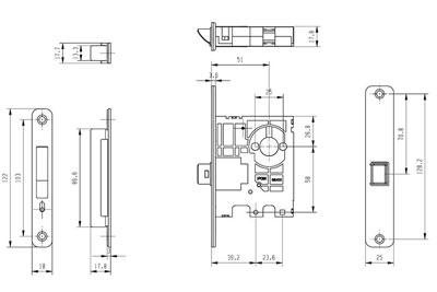 MG4813 Push Pull Mortise Lock