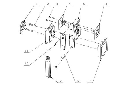 MG4813 Push Pull Mortise Lock