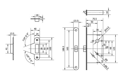 MG2811 Push Pull Mortise Lock