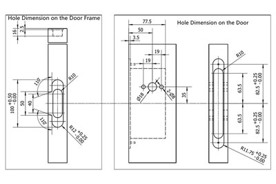 MG2811 Push Pull Mortise Lock