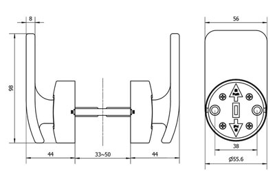 MG2812 Push Pull Mortise Lock