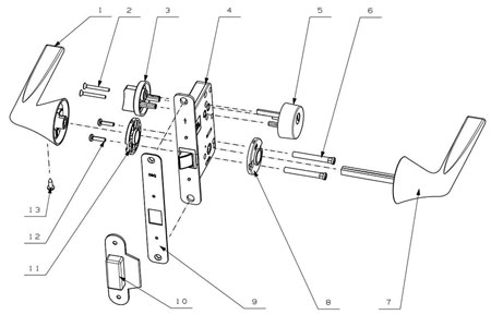 MPN1614 Door Lever Lock