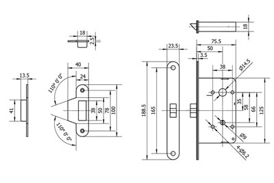 MG2813 Push Pull Mortise Lock