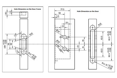MG2814 Push Pull Mortise Lock