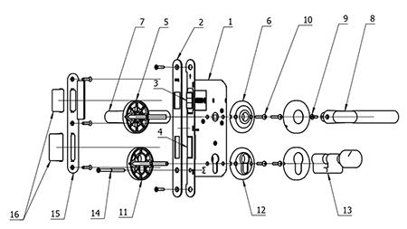 MG1614 Mortise Lever Lock