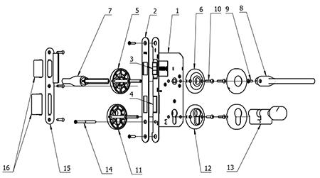 MG1634 Mortise Lever Lock